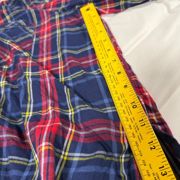 Aerie Navy Blue Red Plaid Flannel Button Down Shirt XXL Oversized Long Sleeve - Picture 12 of 12
